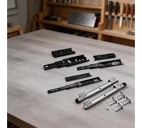 Ball Bearing Drawer Slide with Three-Section Design for Cabinet Drawer Usage and Keyboard Tray Installation Needs (14in-35)