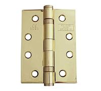 Ball Bearing Fire Door Hinges Polished Brass - 1 Pair (2 Hinges) - 4 Inch 102mm CE11 Grade