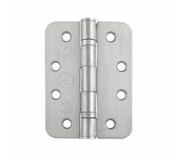 Ball Bearing Hinge, Grade 13, Steel, Corrosion-Resistant Finish, for Wooden, Metal, and Composite Doors, Heavy-Duty, Smooth and Quiet Operation (Satin Stainless Steel, Radius)