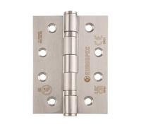 Ball Bearing Hinge, Grade 13, Steel, Corrosion-Resistant Finish, for Wooden, Metal, and Composite Doors, Heavy-Duty, Smooth and Quiet Operation (Bright Stainless Steel, Radius)