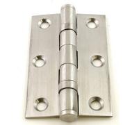 Ball Bearing Hinge - Satin Stainless Steel - 76mm x 50mm x 2mm - (2 Hinges)
