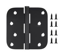 Ball Bearing Hinges Black - Heavy Duty Iron Door Hinges Universal Flat Bi Fold Hardware with Screws | Matte Black Round Hinge for Interior Exterior Bedroom Kitchen Bathroom Garden Gate Home