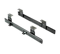 Emuca - Ball Bearing Runners for underdesk keyword Platform/Shelf/Drawer, Height Adjustment Keyboard Holder Runners kit, Steel, Black zinc Plated, 20 ut