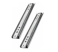 Ball Bearing Two Way Slide Track Rail 1 Pair/2 Pieces Side Mount Drawer Rails 53mm Width 3 Sections Heavy Duty Drawer Rails Cold Rolled Steel Family Cabinets Track(800mm)