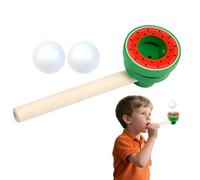 Ball Blowing Pipe - Wood 15x4.5x4.5cm | Breathing Exerciser | Wooden Blowing Ball | Smooth Ergonomic Playful Kids Party Supplies For Birthday Children's Day Thanksgiving