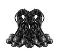 Ball Bungee Cords, 50 Packs, 4 Inch Black Tie Down Cords for Tarp, Canopy Shelter, Wall Pipe, UV Resistant