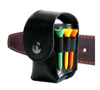 Ball Case and golfs Tees - Practical Leather Belt Pouch | golfs Accessory Transport Bag for 2 Balls, 3 T pieces, 1 Pitch Repairer | Small Resistant Storage Belt Bag for Golfers