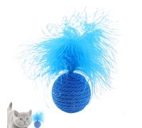 Ball Cat Toy - Plume Sphere Plaything, 2 Pack Rattle Globes For Active Kittens, Bouncy Tumble Orb With Fluttering Fronds, Pet Accessory, Feline Trinket For Batting, Pouncing And Play