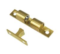 Ball Catch - Double Ball Catch | Balļ Lock for Cabinet Door 1 Set Adjustable Brass Copper Bead Buckle Hardware Caț for Drawer, Bookcase, Bathroom, Bedroom, Gold