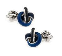 Ball Design Double Side Knot Cufflinks for Men Copper Material Blue Color Cuff Links,As Shown,One Size