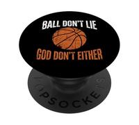 Ball Dont Lie God Dont Either Christian Basketball PopSockets Adhesive PopGrip