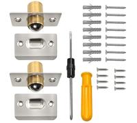 Ball Door Catch for Internal Doors - 2Pack Adjustable Internal Door Latch Magnetic Roller Door Catch Silver Door Ball Latches Polished Nickel Plated Door Hardware for Cupboards Cabinets Wardrobes Door