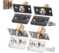 Ball Door Catches, Adjustable Spring Latches, Solid Brass Kit, 4 Sets