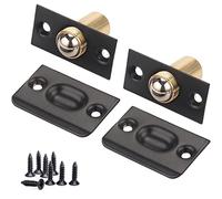 Ball Door Catches for Internal Doors 2 Pack Roller Adjustable Ball Latches Spring Ball Bearing Door Catch for Cupboard Closet Top (Black)