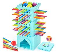 Ball Drop Game for 3+ Year Olds, Montessori Board Game Preschool Educational Toy for Kids Age 3 4 5 6, Fine Motor Skills Toy with 42 Wooden Sticks, Tabletop Game for Family Night