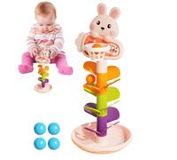 Ball Drop Toy - Cartoon Basketball Rotating Ball Toy | Learning Interactive Tower Stacking Game Track Ramp Race Cartoon Educational Games for Preschool Home Travel