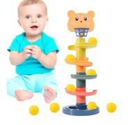 Ball Drop Toy | Spiral Tower Rolling Whirling Activity Set | Drop Stack Toss Game Educational Toy For | For Kids Baby Development Learning Coordination Indoor Play Fun Rolling Tower C