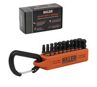 Ball End Hex Bit Set - Railer 1 Inch Impact Driver 20pc Hex Bit Set With A Bit Holder & Carabiner. Premium S2 Steel, Ideal For Furniture Screws