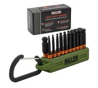 Ball End Hex Bit Set - Railer 2 Inch Impact Driver 20pc Hex Bit Set With A Bit Holder & Carabiner. Premium S2 Steel, Ideal For Furniture Screws