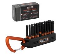 Ball End Hex Bit Set - Railer 2 Inch Impact Driver 20pc Hex Bit Set with A Bit Holder & Carabiner. Premium S2 Steel, Ideal for Furniture Screws