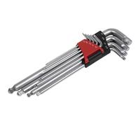 Sealey AK7181 Ball-End Hex Key Set 9Pc Extra-Long Lock-On™ Imperial