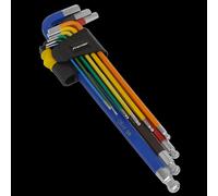 Ball-End Hex Key Set Extra-Long 9pc Colour-Coded Imperial