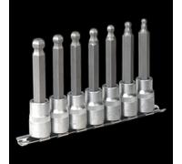 Ball-End Hex Socket Bit Set 7pc 100mm 1/2"Sq Drive Metric
