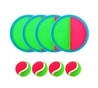 Ball Game, Beach Games, Ball Set with 4 Ball Paddle and 4 Ball Game Throwing and Catching Game, Outdoor Games for Children Throwing and Catching Game, Ball for Party, Garden, Indoor and Outdoor Use