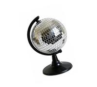 Ball Globes Tabletop Decors Sculpture with Base, Silver L | Disco Ball Globes Statues, Aesthetic Decorative Sculptures, Ornament for Home Offices, Party Wedding Centerpieces