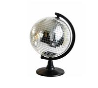 Ball Globes Tabletop Decors Sculpture with Base, Silver S | Disco Ball Globes Statues, Aesthetic Decorative Sculptures, Ornament for Home Offices, Party Wedding Centerpieces