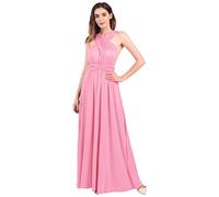 Ball Gowns for Women UK Elegant Sexy Multiway Infinity Bandage Wrap Summer Backless Maxi Wedding Guest Bridesmaid Cocktail Party Formal Occasion Floor Length Evening Long Prom Dress Pink S