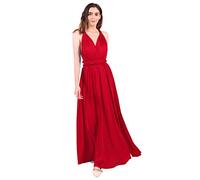 Ball Gowns for Women UK Elegant Sexy Multiway Infinity Bandage Wrap Summer Backless Maxi Wedding Guest Bridesmaid Cocktail Party Formal Occasion Floor Length Evening Long Prom Dress Red L