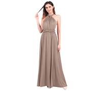 Ball Gowns for Women UK Elegant Sexy Multiway Infinity Bandage Wrap Summer Backless Maxi Wedding Guest Bridesmaid Cocktail Party Formal Occasion Floor Length Evening Long Prom Dress Light Brown L