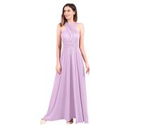 Ball Gowns for Women UK Elegant Sexy Multiway Infinity Bandage Wrap Summer Backless Maxi Wedding Guest Bridesmaid Cocktail Party Formal Occasion Floor Length Evening Long Prom Dress Light Purple XS