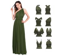 Ball Gowns for Women UK Elegant Sexy Multiway Infinity Bandage Wrap Summer Backless Maxi Wedding Guest Bridesmaid Cocktail Party Formal Occasion Floor Length Evening Long Prom Dress Dark Green XS