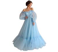 Ball Gowns Wedding Cute Long Dress Solid Long Color -Neck Sleeve Fashion Full Women's Women's Dress Dresses Semi Formal for Women Blue