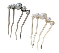 Ball Hair U Shaped Hair Pins Set, 2 Pieces, Curl Hair Comb, Four Teeth Comb, Hairstyle Comb, for Strengthening Strands, for Women, Elegant Design