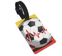 Ball Heart Beat Luggage Tags for Suitcases - Durable PVC ID Tags with Detachable Straps for Travel, Backpack, Golf Bag, Anti-Loss