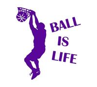 Ball is Life Basketball Wall Sticker Mural Art Stickers Decals for Living Room Wall Decor Quotes Mural for Boys Room Sport Large - 58x65cm