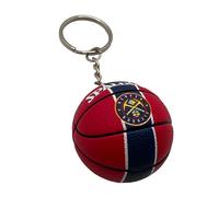 Ball Keychain Compatible with Nuggets Basketball Gadget Accessories Gift Idea for Men Women Children Creative 3D Pendant, Red, One size