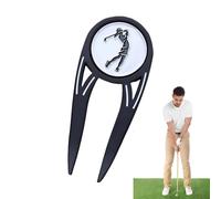 Ball Marker Divot Tool, Divot Repair Tool, Magnetic Divot Repair Tool for Metal Ball Markers, Alignment Green Turf Fork Putting Divot Tool for Golfers