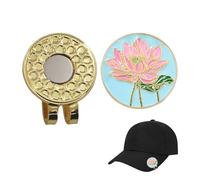Ball Marker Hat Clip, Magnetic Golf Accessory, Stylish Flower Pattern, Secure Hat Attachment, Lightweight Design, Ideal for Course Play, Lessons, Club Events, Tournaments, Golfer