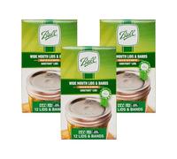 Ball Mason Jar Lids with Bands, Wide Mouth, 12 CT (Pack of 3)