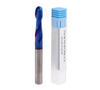 Ball Nose CNC Router Bit Carbide Spiral End Mill with Nano Blue Coating for Wood Plastic 1/4 Inch Shank 1 Inch Cutting Length 2 Flute Design Professional Grade Tool