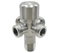 Ball O Fix Angle Valves 304 Stainless Steel G1/2 Angle Valve for Hot and Cold Toilets Thickened and Universal One Inlet Four Outlets