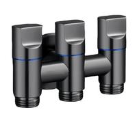 Ball O Fix Angle Valves G1/2 Angle Valve Three in Three Out Three Control Four Way Washing Machine Inlet Faucet Single Spindle Gray