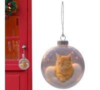 Ball Ornaments for Christmas Tree - 3D Cat Ball Holiday Pendants | Christmas Tree Decorations | for Living Room Study Bedroom Wall Mantel Staircase Window Sill Front Door Garden Backyard Wreath