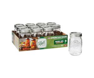 Ball Pint Jar, Regular Mouth, Set of 12, (16 Ounce)