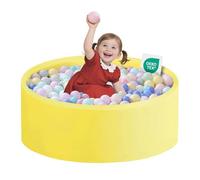 Ball Pit for Toddlers 1-3 Memory Foam Ball Pits 31.5''x11.8'' Baby Ball Pit Indoor Game Round Play Ball Pool For Children for Girls and Boys (Yellow, NO Balls)
