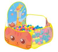 Ball Pit with Basketball Hoop - Pop Up Children Play Tent, Folding Childrens Ball Pits, Ocean Pool Baby Playpen, Gifts for Girls Boys Toddlers Playhouse Baby Crawl Playpen (YELLOW)